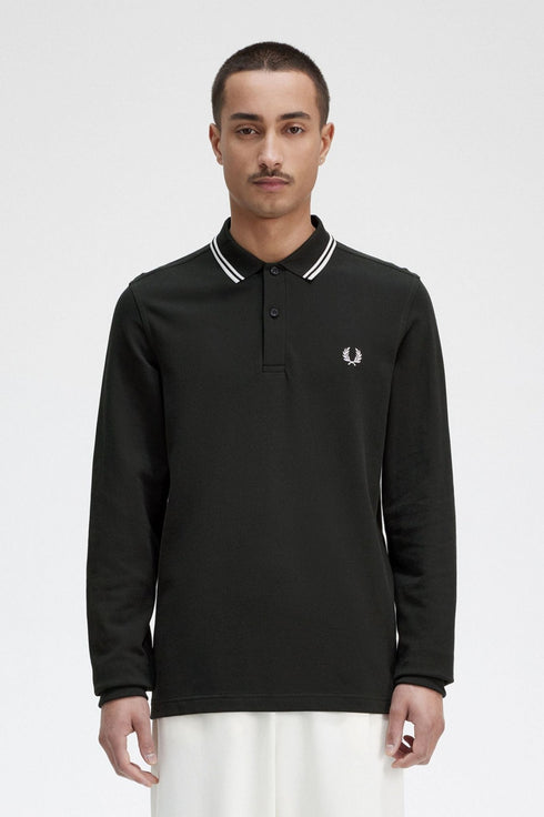 Polo Uomo M3636 con bordini in contrasto Verde bianco Fred Perry- Francavilla Moda